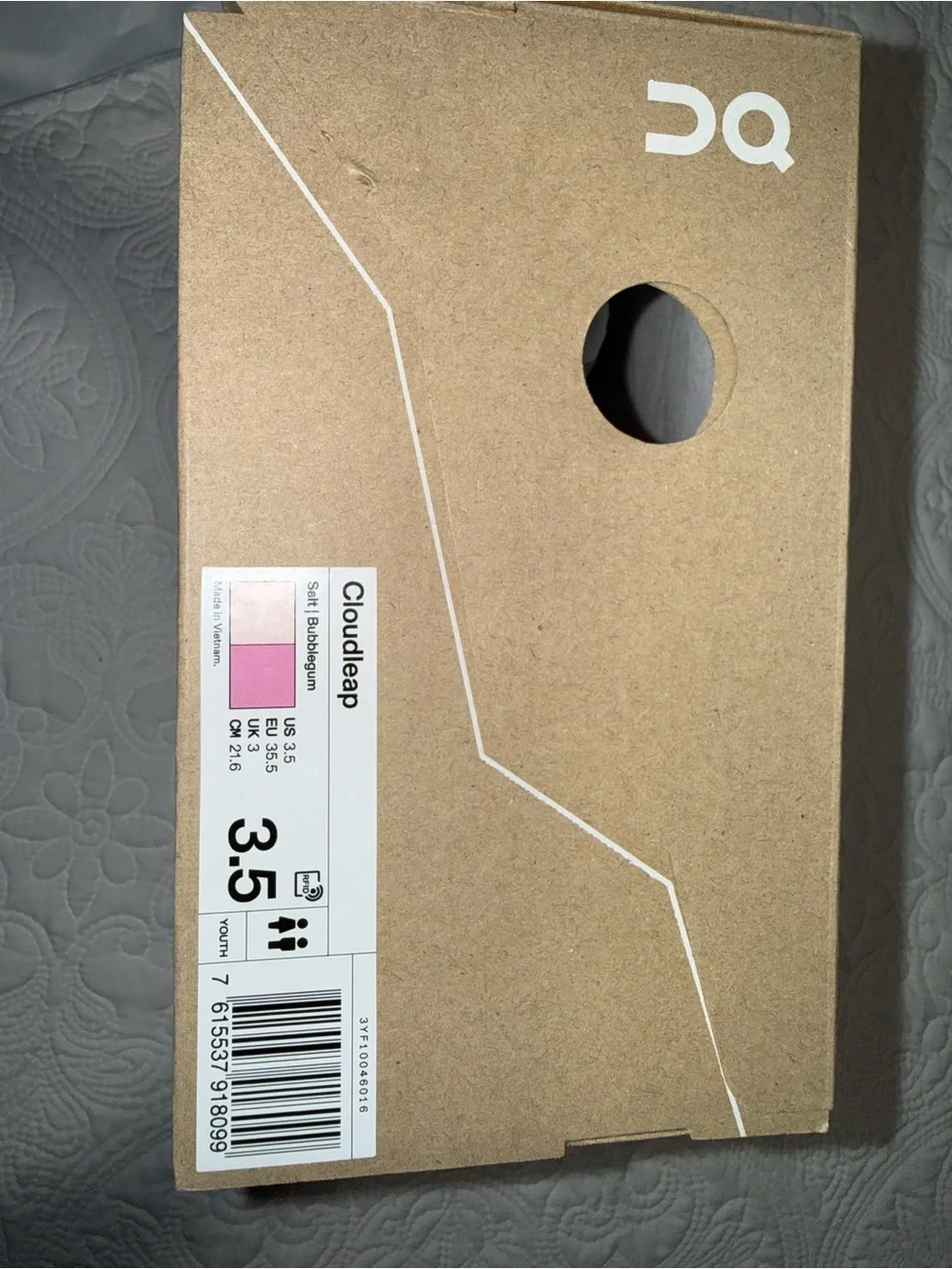 On Running Pink and White Kids' Cloudswift Sneakers